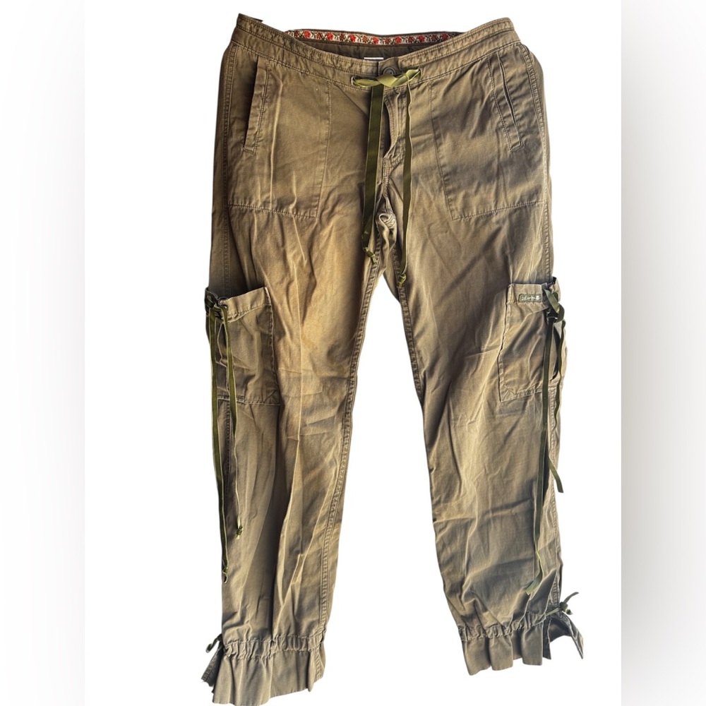 Lucky Brand Velvet tie ankle Green Cargo Pants